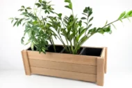 Dekorativer Blumentopf aus Holz, unbemalt, 26 cm x 85,5 cm x 27,5 cm