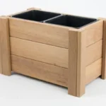 Dekorativer Blumentopf aus Holz, unbemalt, 26 cm x 47 cm x 27,5 cm